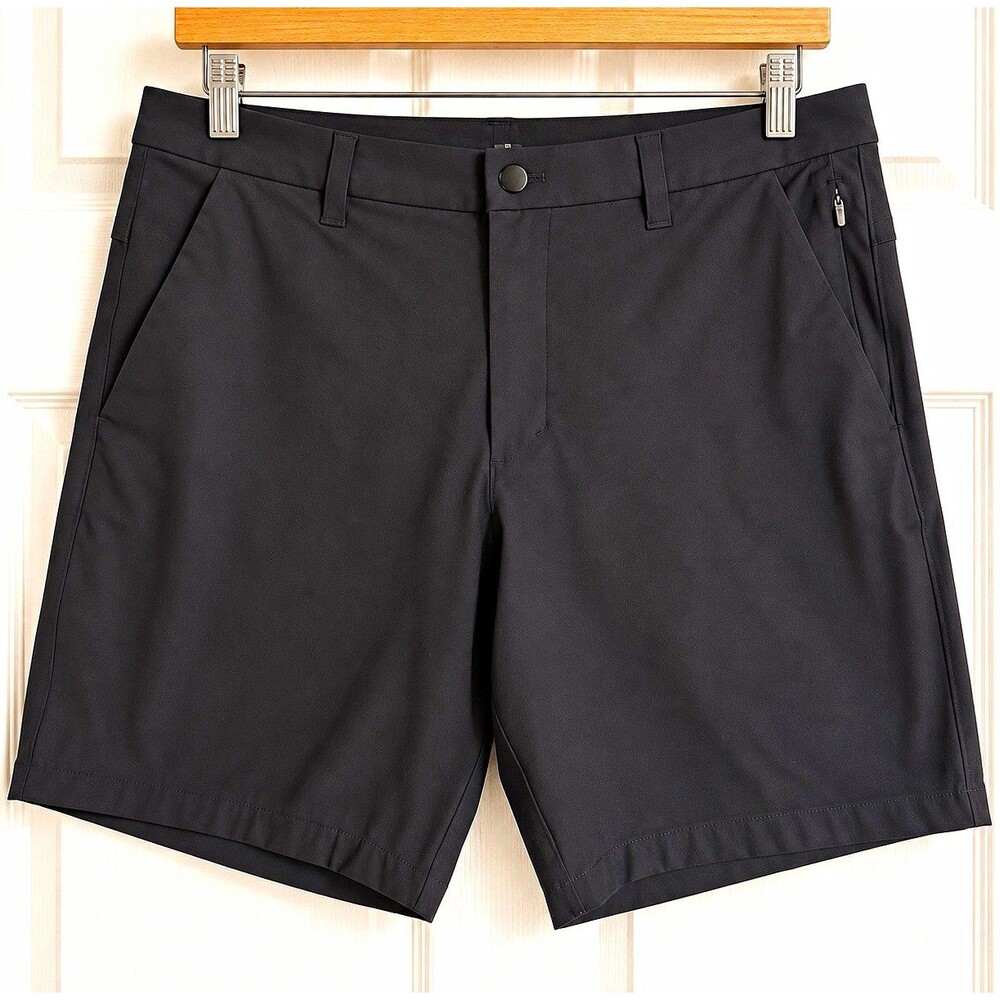 Lululemon Golf Shorts Men’s 32 Regular Black Polyester Pockets Zip Solid 7.5”